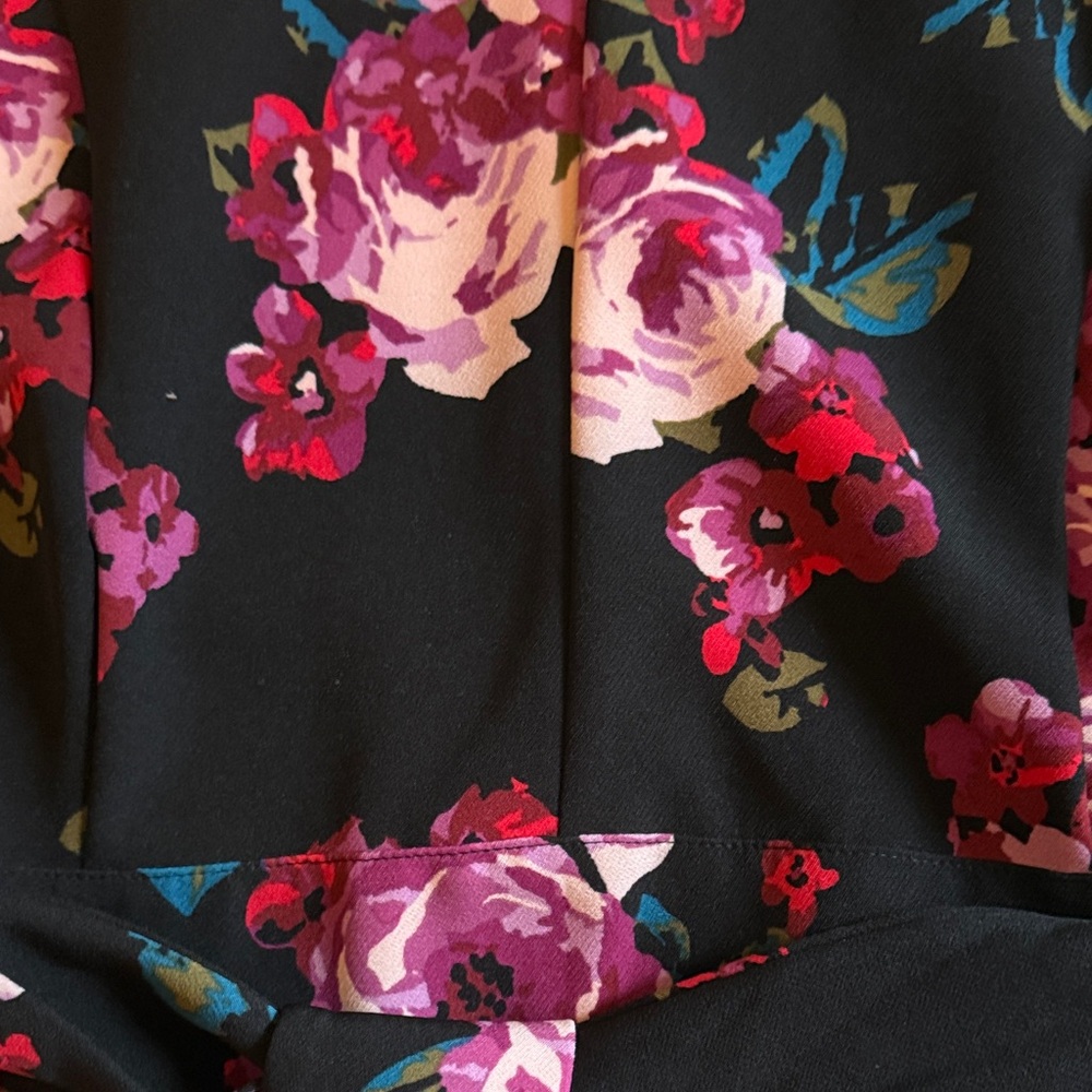 Lane Bryant Black and Purple Floral Midi Dress - Picture 8 of 8